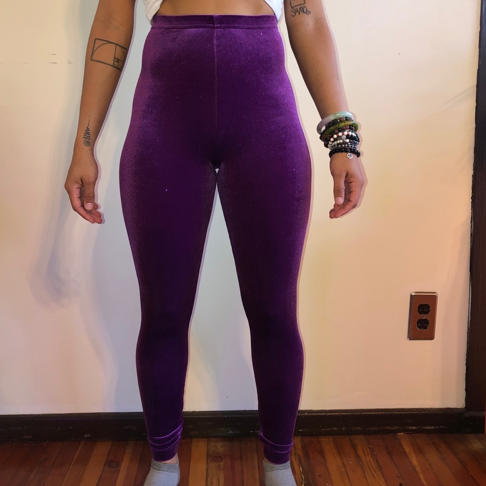American apparel glitter velvet leggings
